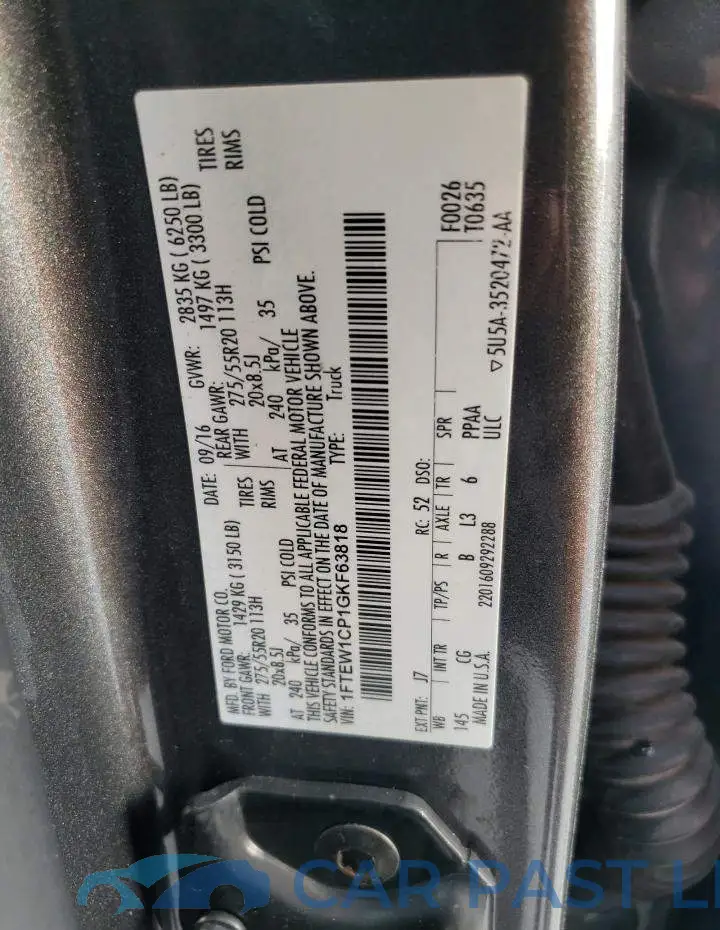 1FTEW1CP1GKF63818# 12