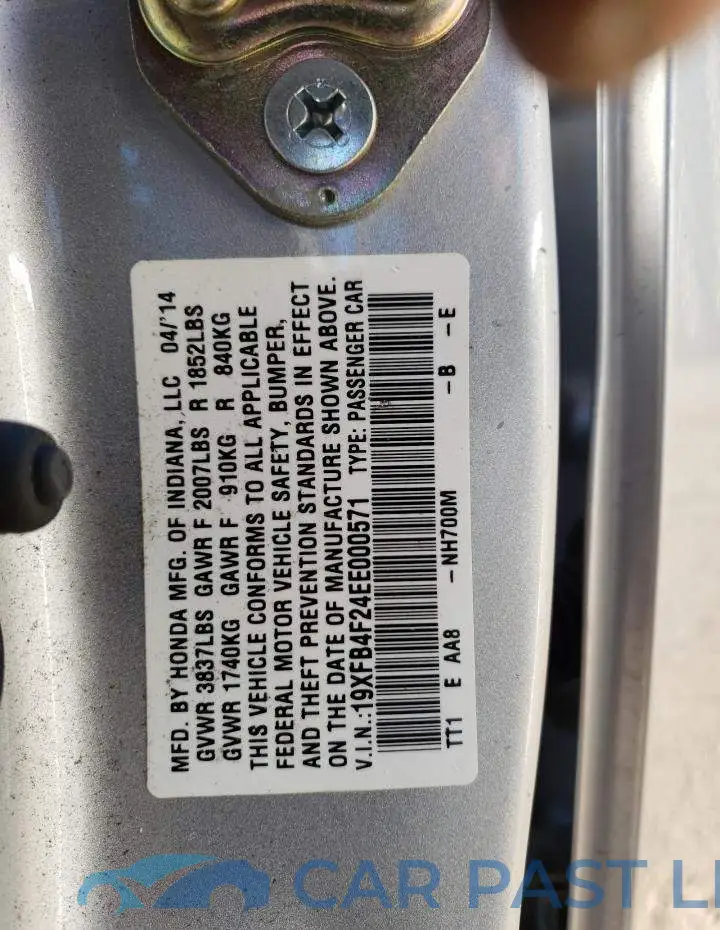 19XFB4F24EE000571# 13