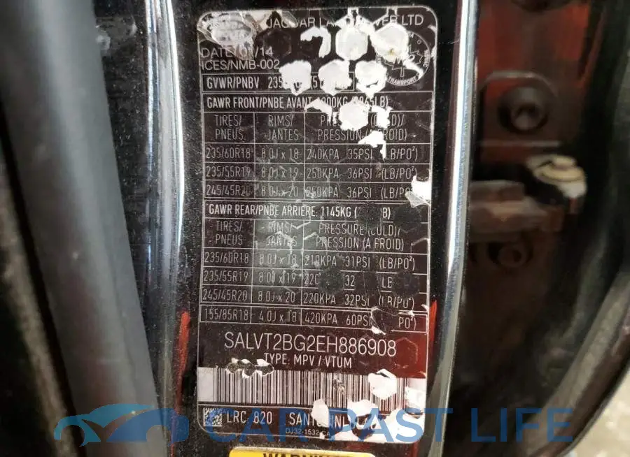 SALVT2BG2EH886908# 13