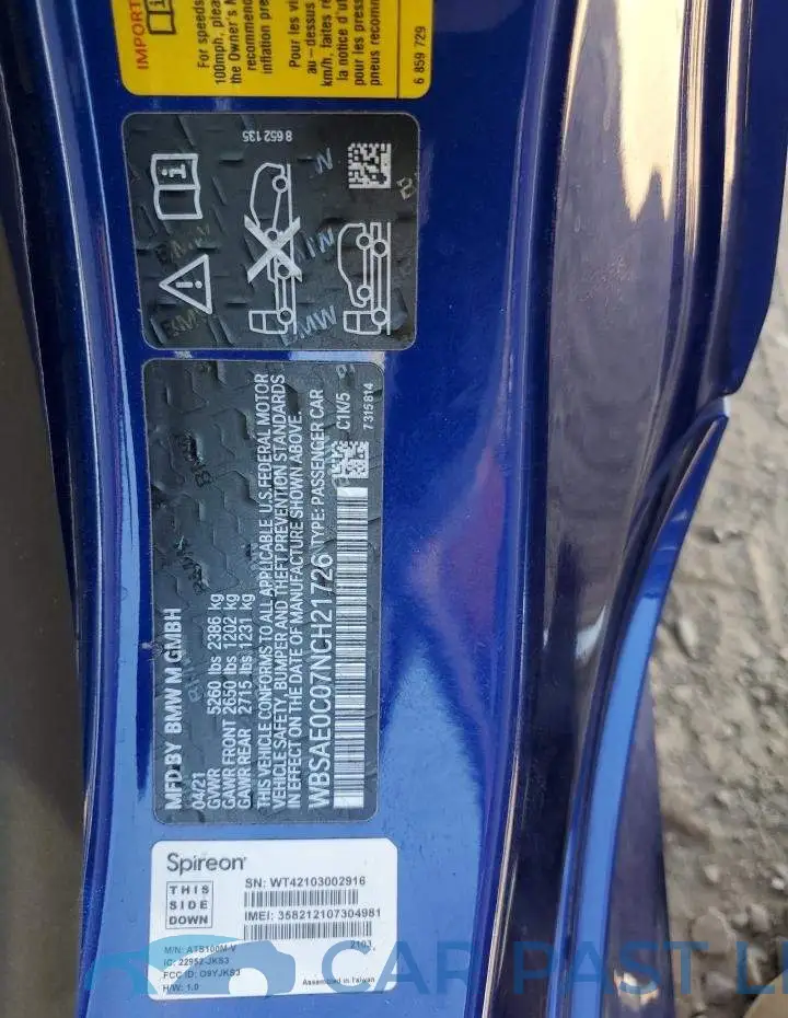 WBSAE0C07NCH21726# 12