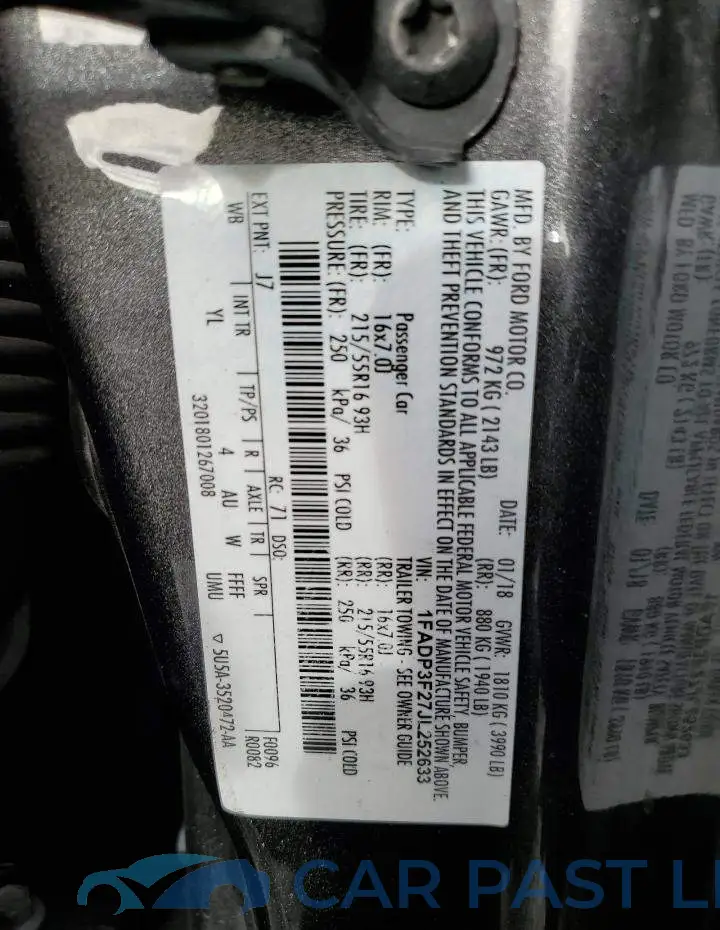1FADP3F27JL252633# 13