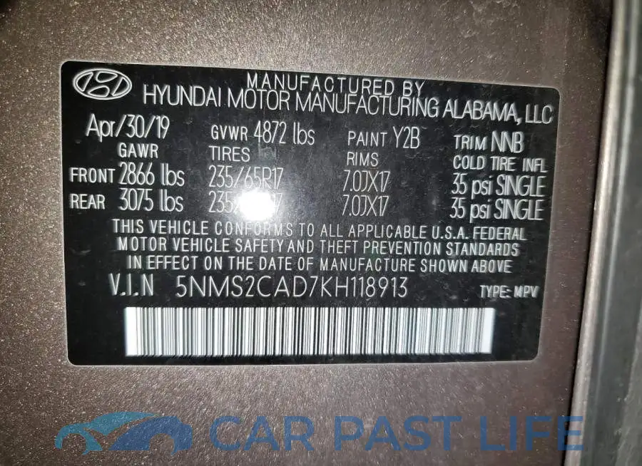 5NMS2CAD7KH118913# 13