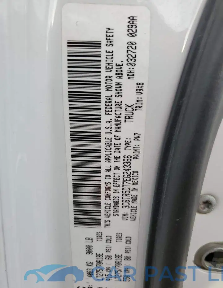 3C6TR5DT7EG243366# 12