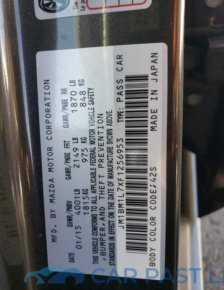 JM1BM1L7XF1256953# 12