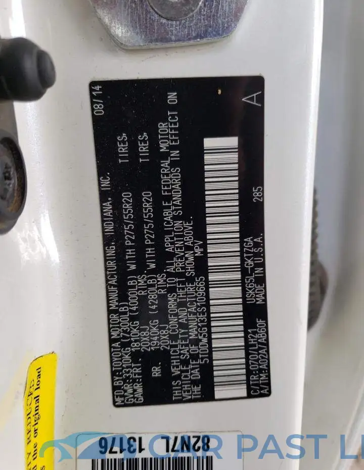 5TDDW5G13ES109665# 12