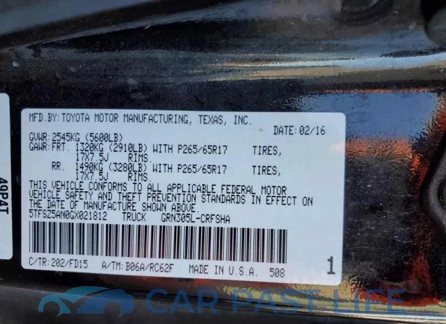 5TFSZ5AN0GX021812# 12