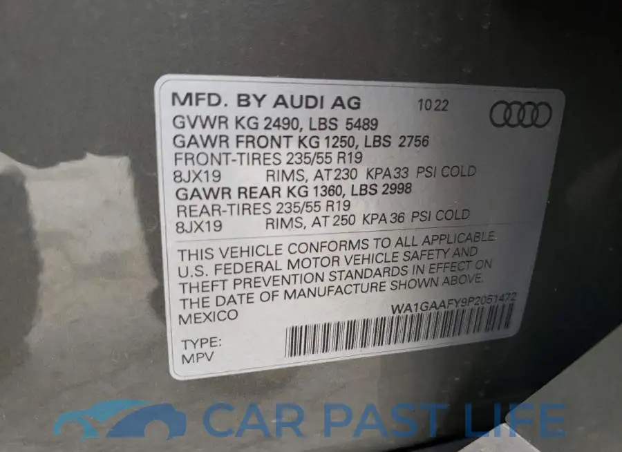 WA1GAAFY9P2051472# 14