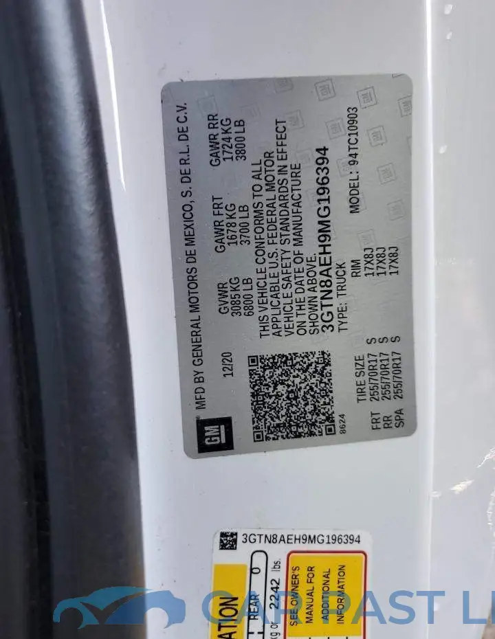 3GTN8AEH9MG196394# 12