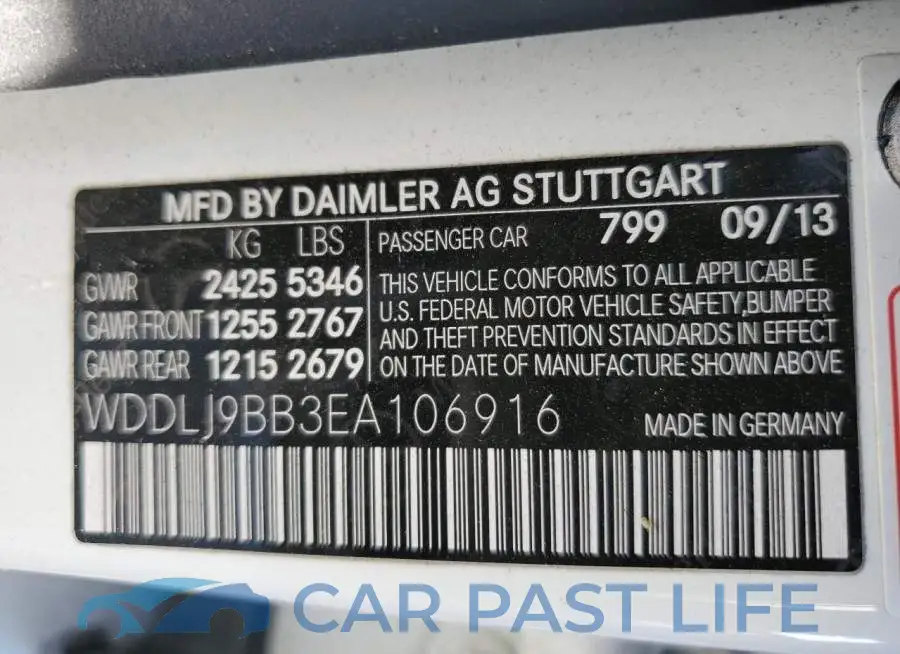 WDDLJ9BB3EA106916# 12