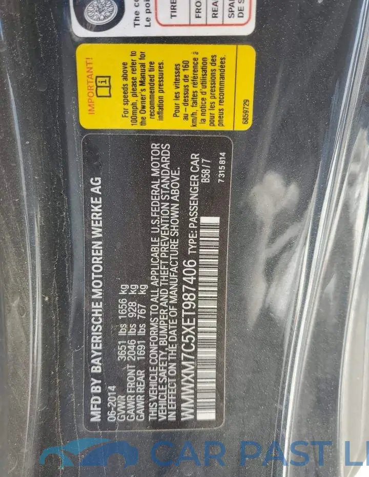 WMWXM7C5XET987406# 13