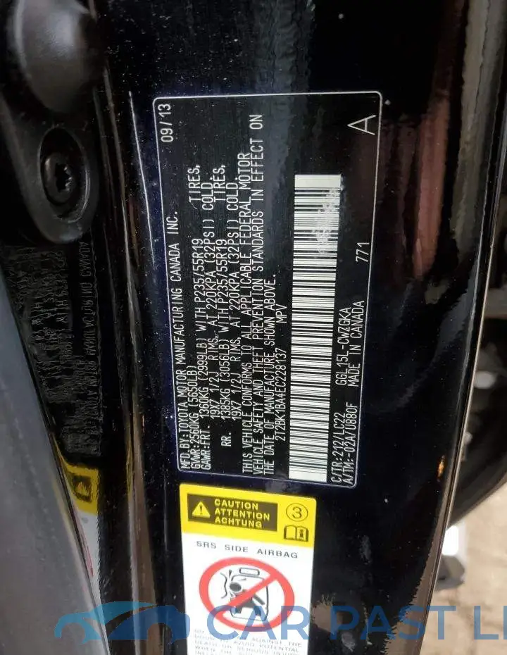2T2BK1BA4EC228137# 12