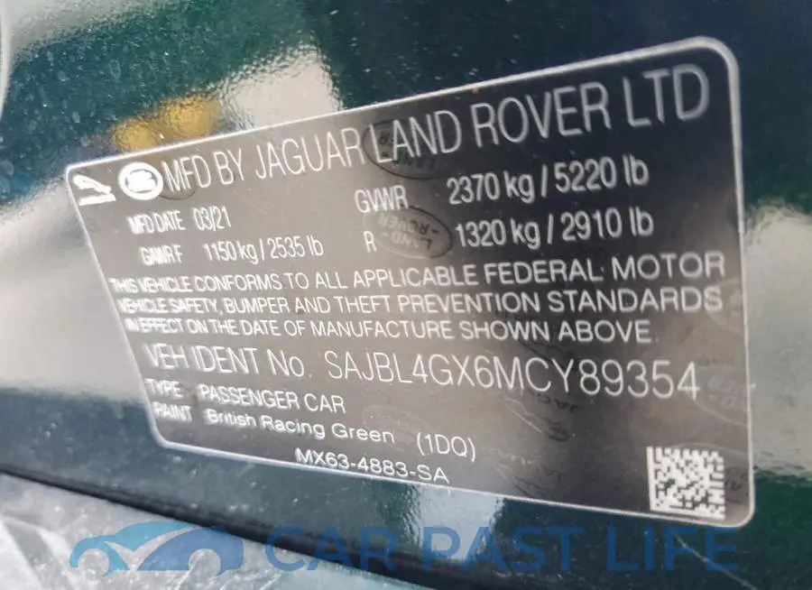 SAJBL4GX6MCY89354# 12