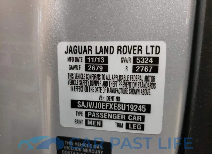 SAJWJ0EFXE8U19245# 12