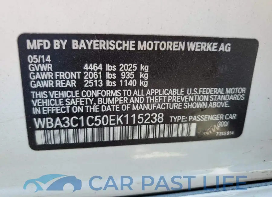 WBA3C1C50EK115238# 12