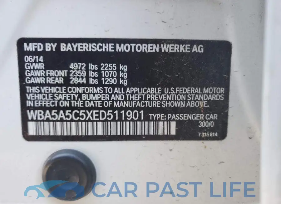 WBA5A5C5XED511901# 12