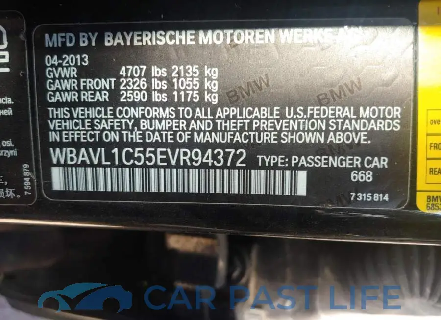 WBAVL1C55EVR94372# 10