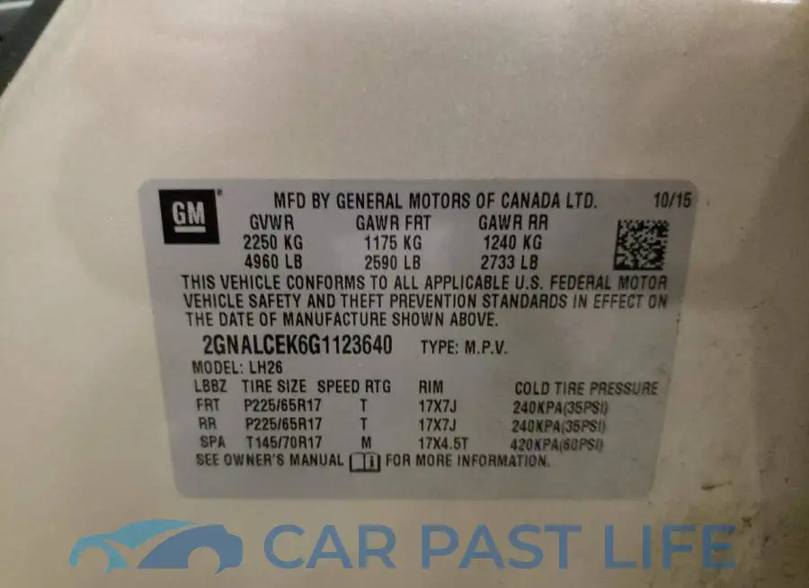 2GNALCEK6G1123640# 13