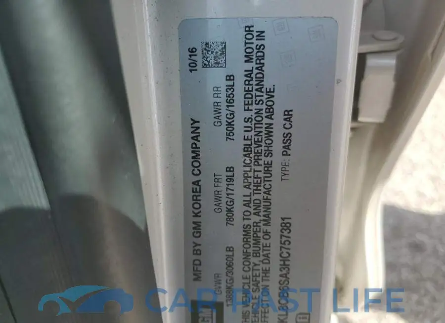 KL8CB6SA3HC757381# 12
