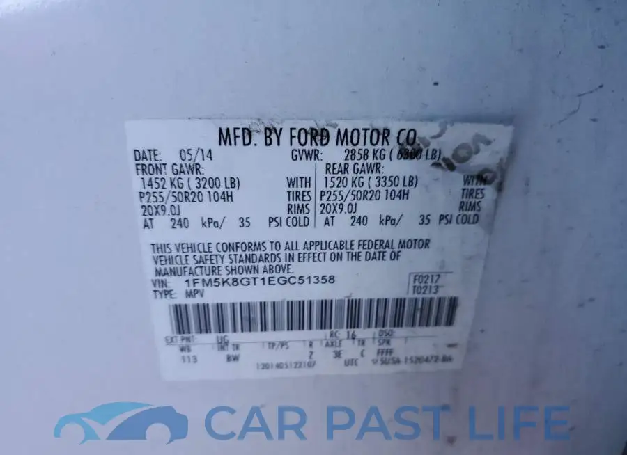 1FM5K8GT1EGC51358# 13