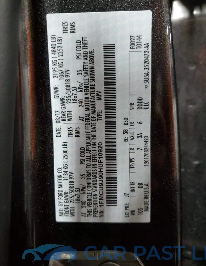 1FMCU9J90HUF10920# 12