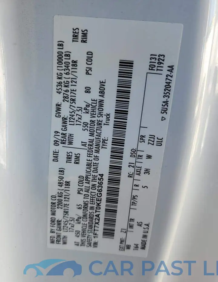 1FT7X2AT0KEG63654# 13