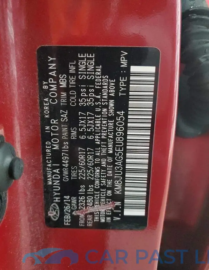 KM8JU3AG5EU896054# 13