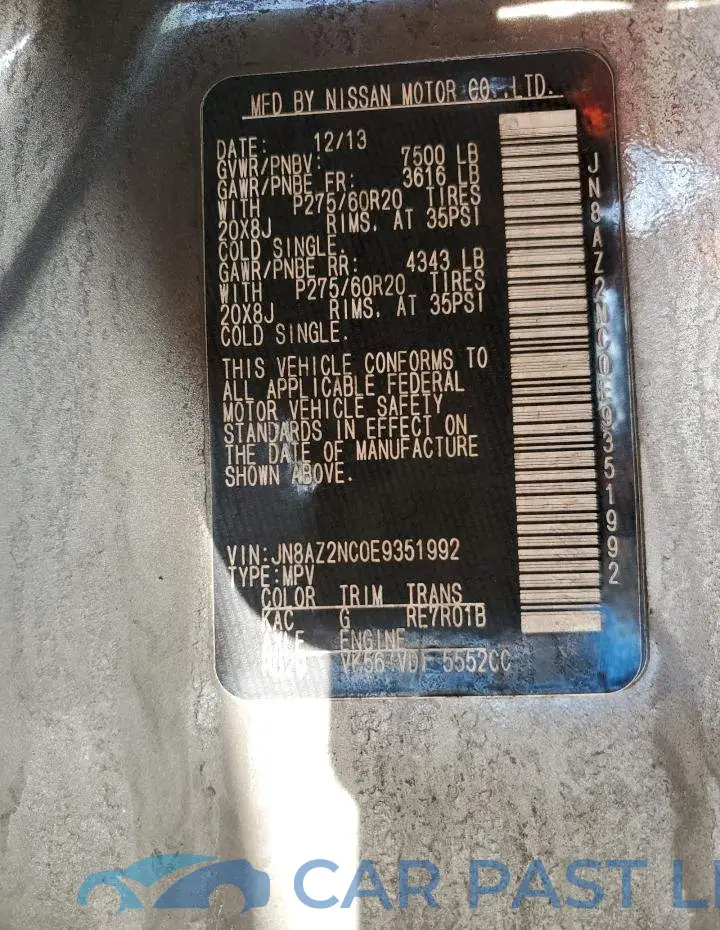 JN8AZ2NC0E9351992# 13