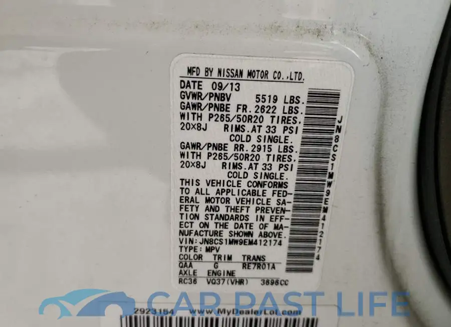 JN8CS1MW9EM412174# 13