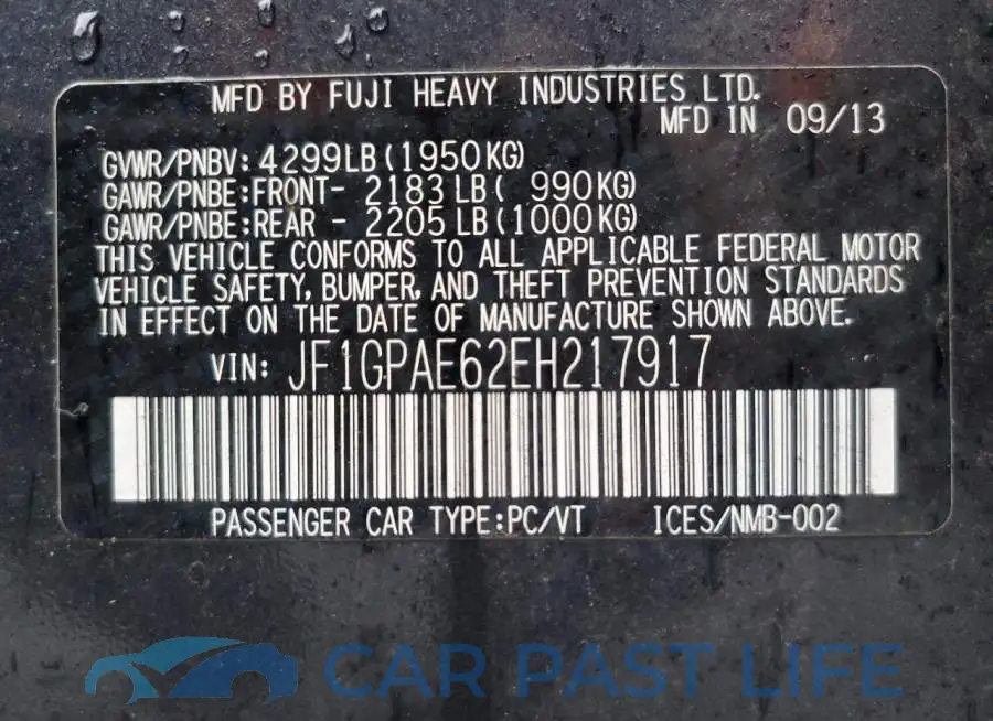 JF1GPAE62EH217917# 12