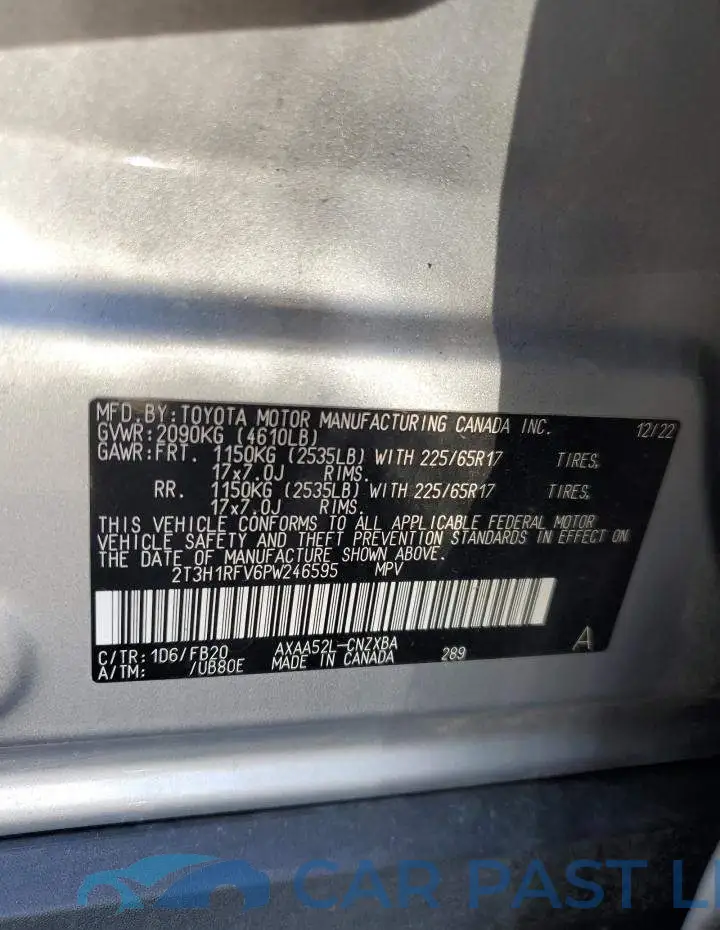 2T3H1RFV6PW246595# 13