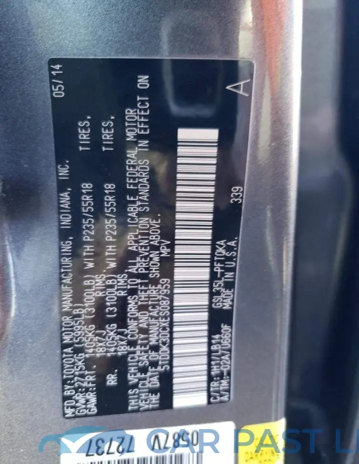 5TDDK3DCXES087959# 13