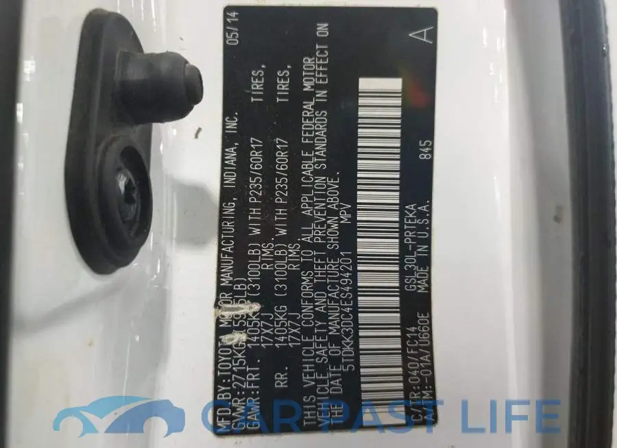 5TDKK3DC4ES494201# 13