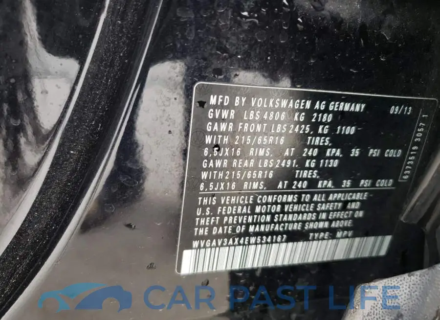 WVGAV3AX4EW534167# 13