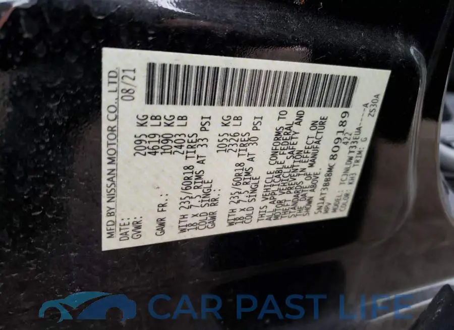 5N1AT3BB8MC809189# 12
