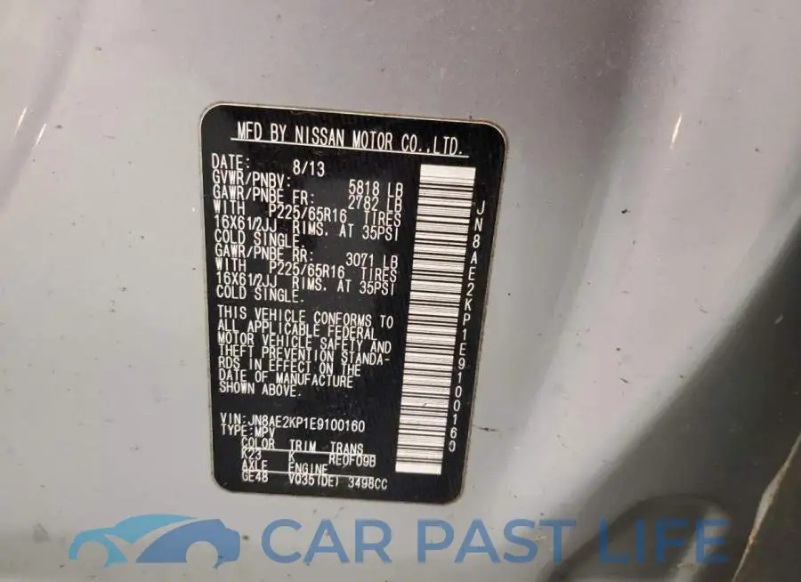 JN8AE2KP1E9100160# 13