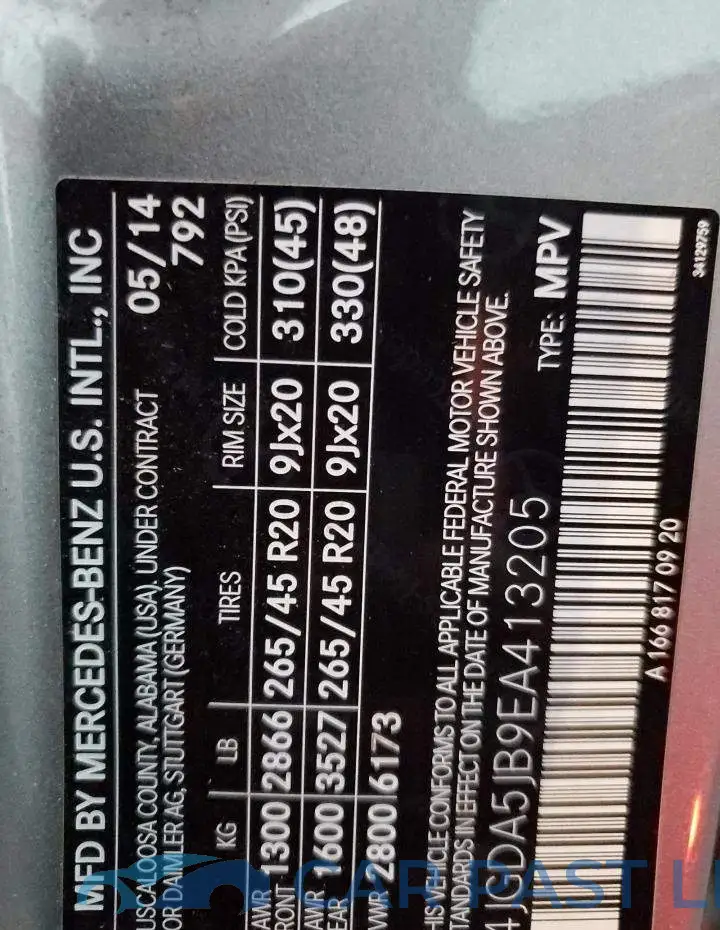 4JGDA5JB9EA413205# 14