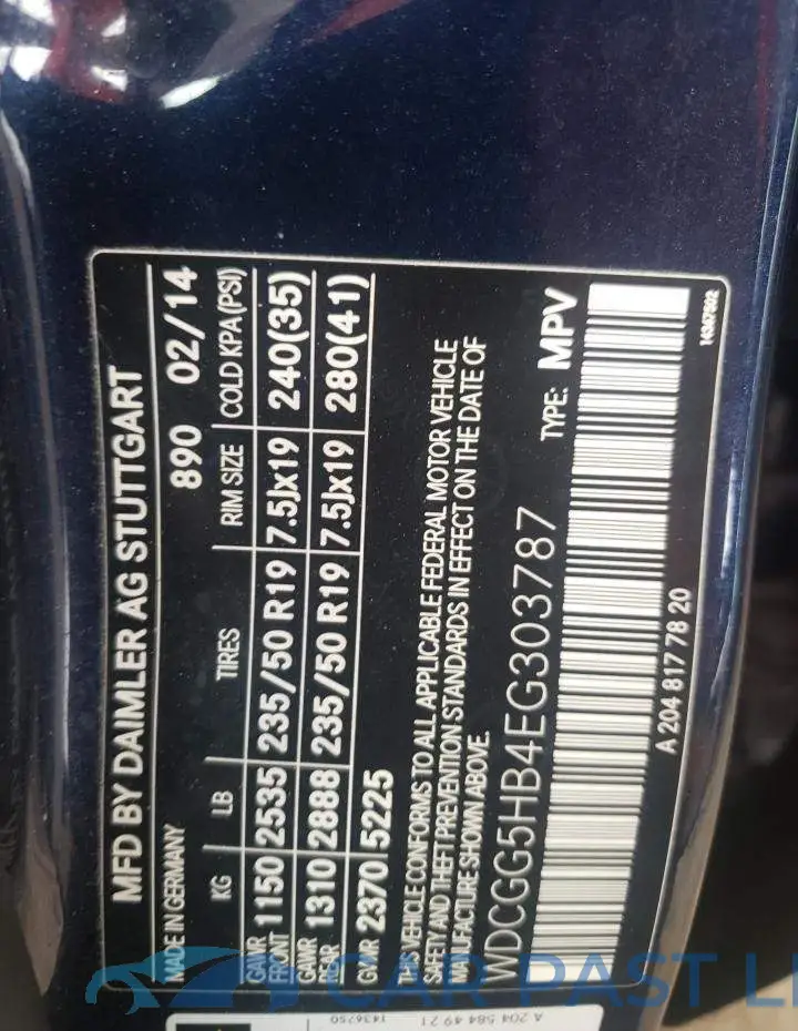 WDCGG5HB4EG303787# 13