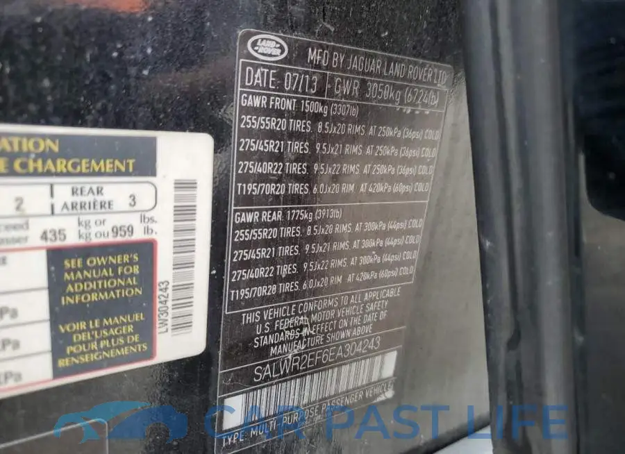 SALWR2EF6EA304243# 12