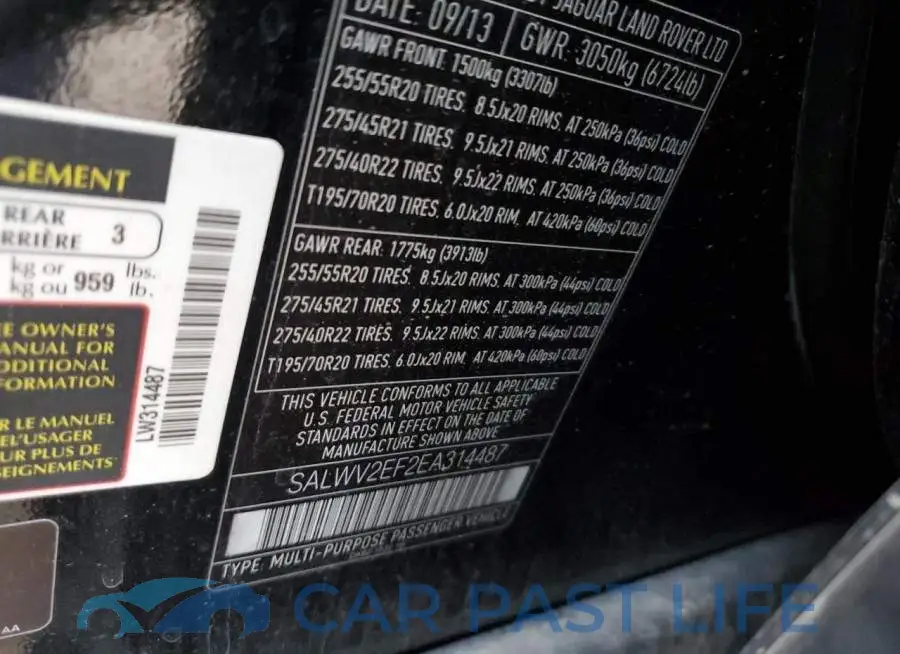 SALWV2EF2EA314487# 13