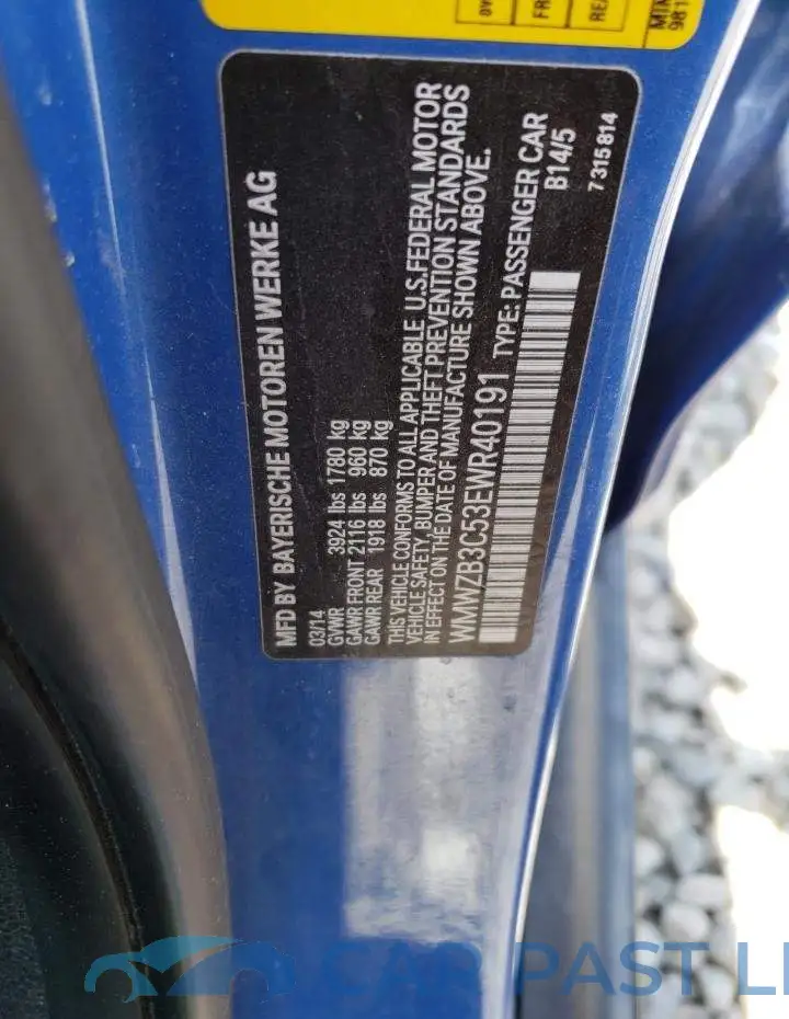 WMWZB3C53EWR40191# 12