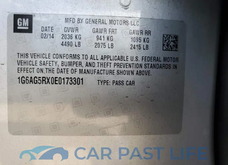 1G6AG5RX0E0173301# 12