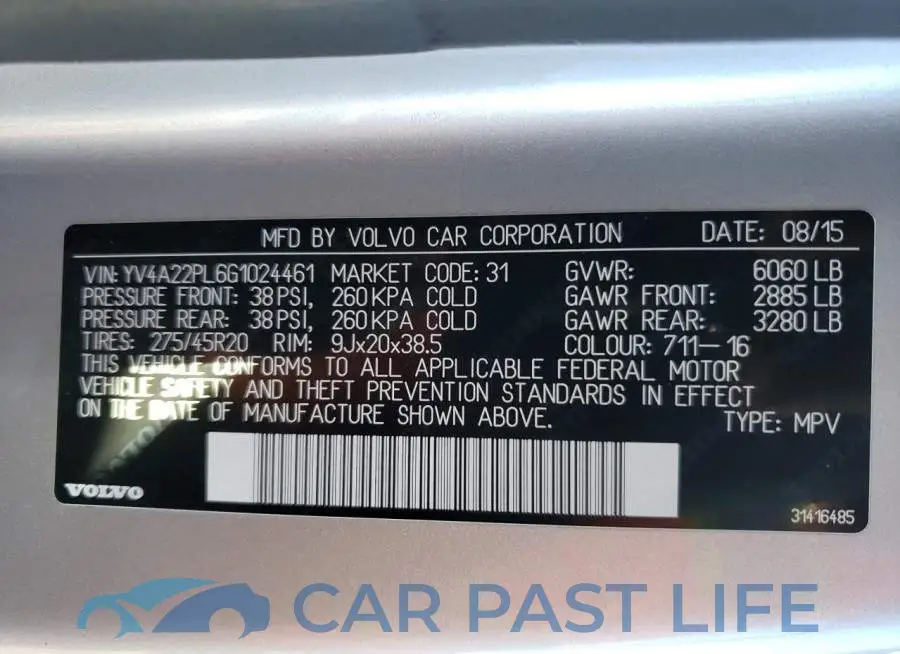 YV4A22PL6G1024461# 12