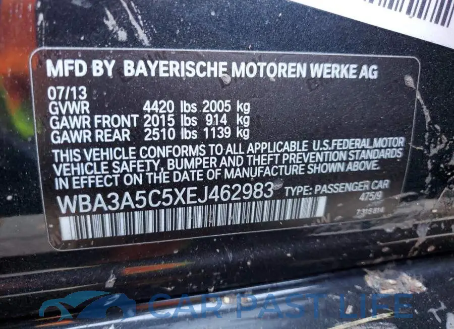 WBA3A5C5XEJ462983# 12