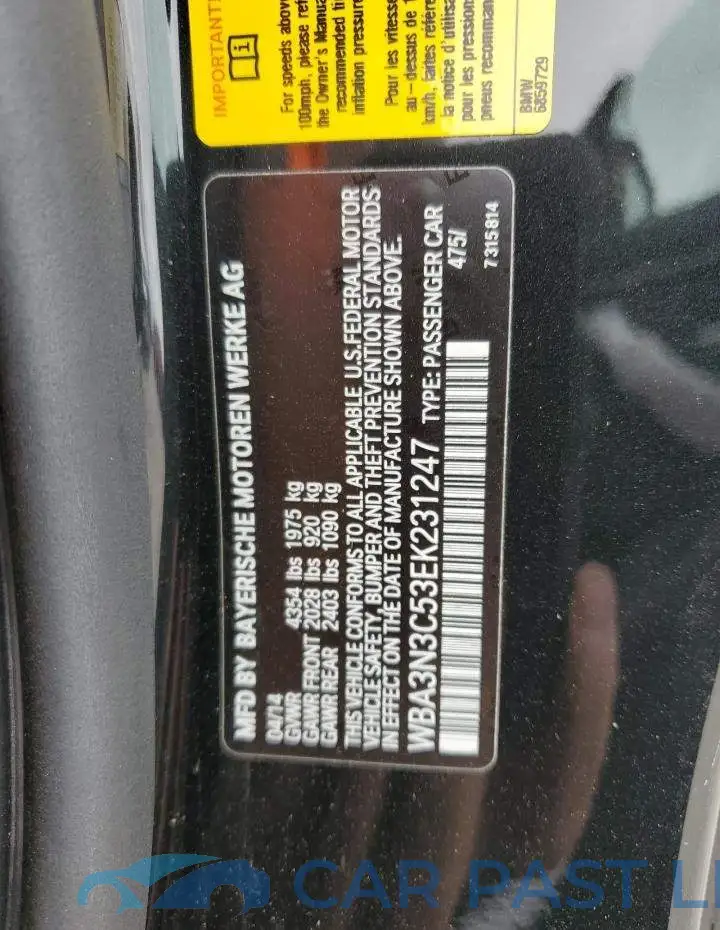 WBA3N3C53EK231247# 12