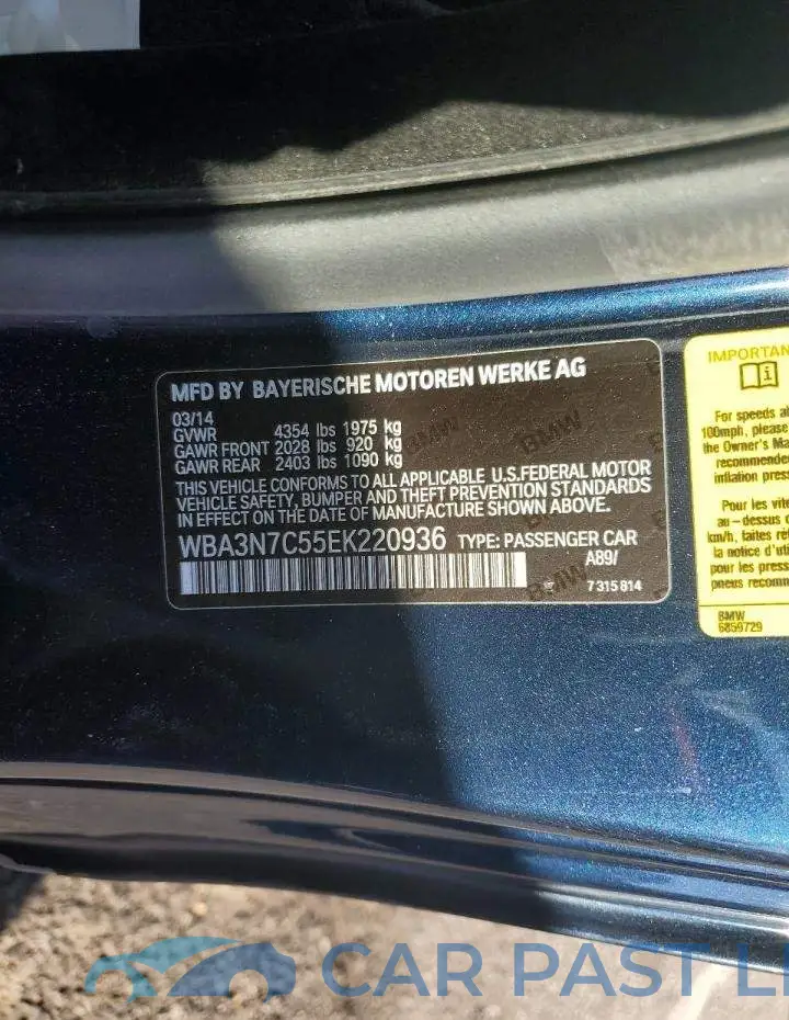 WBA3N7C55EK220936# 13