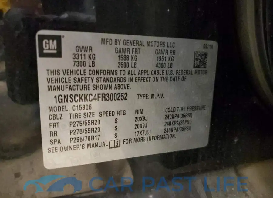 1GNSCKKC4FR300252# 13