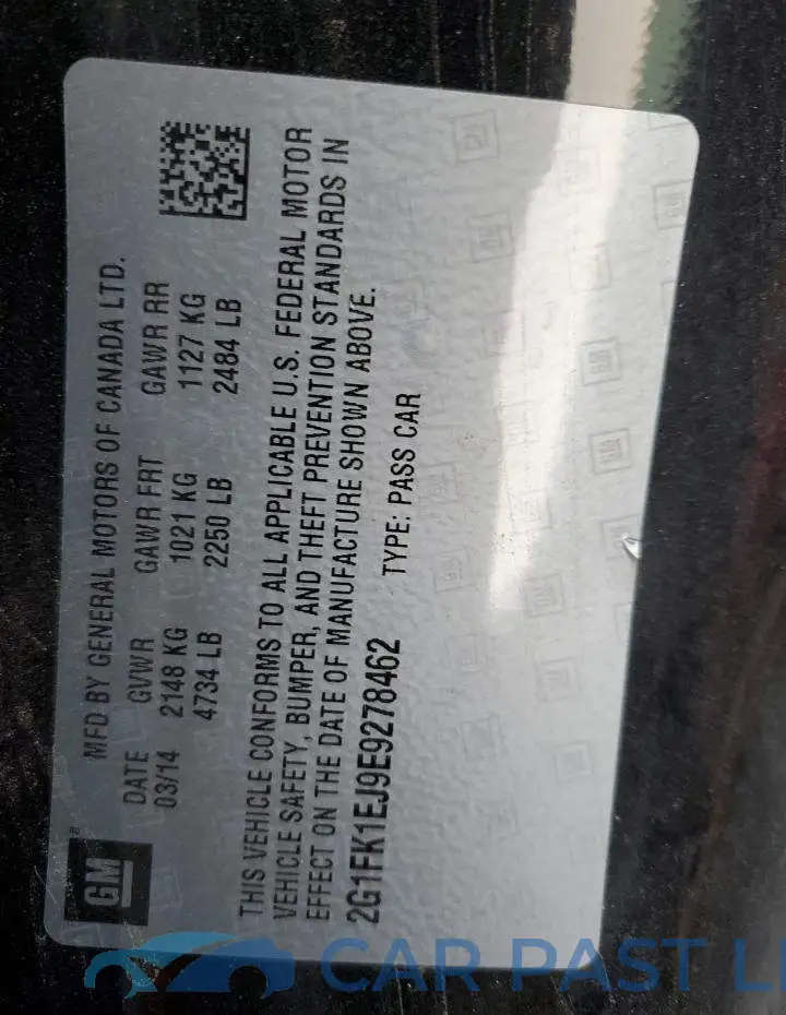 2G1FK1EJ9E9278462# 12