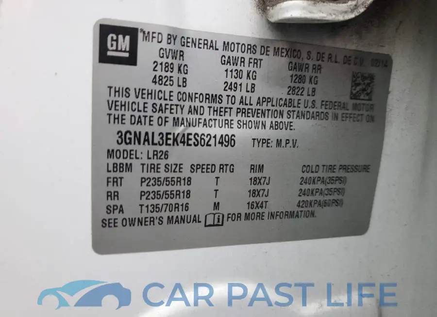 3GNAL3EK4ES621496# 12