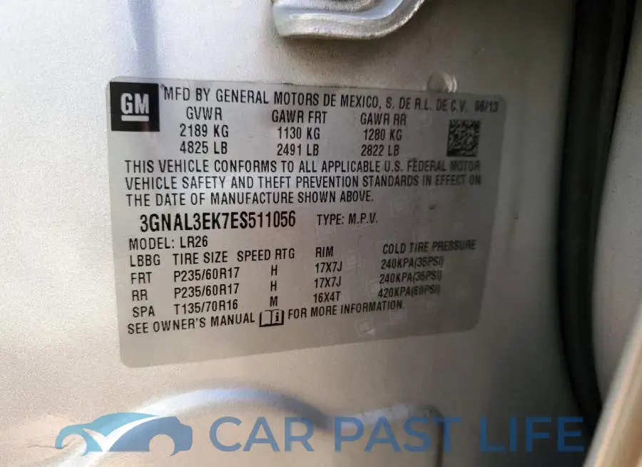 3GNAL3EK7ES511056# 13