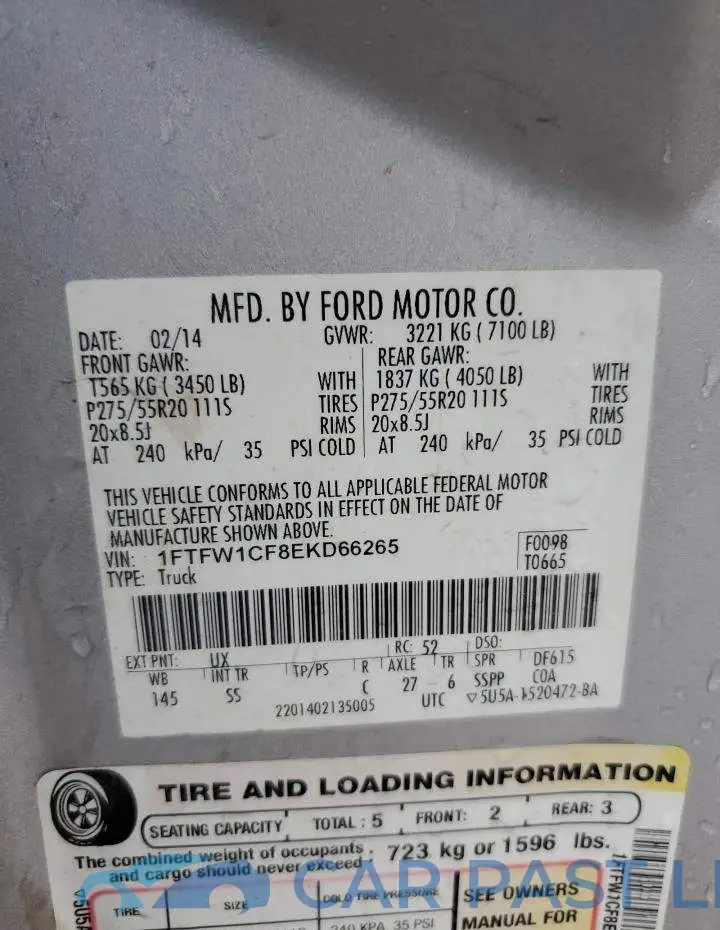 1FTFW1CF8EKD66265# 13